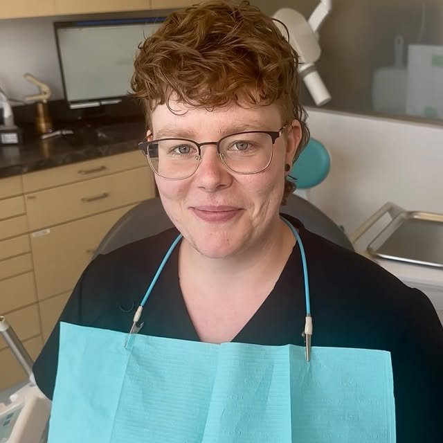 dental hygienist at work